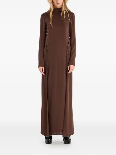 ROTATE BIRGER CHRISTENSEN satin long-sleeve maxi dress - Brown - zdjęcie produktu nr 2