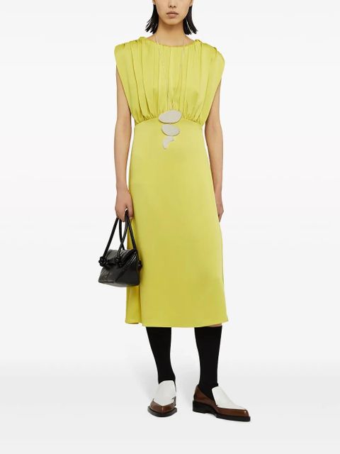 Jil Sander gathered sleeveless midi dress - Green - zdjęcie produktu nr 2