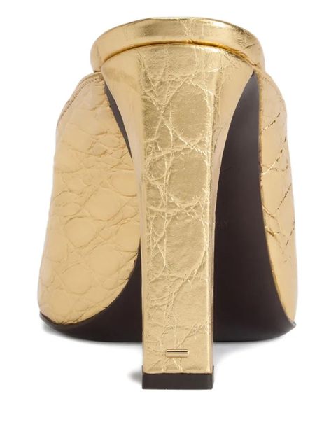 Giuseppe Zanotti 105mm Mya crocodile-print square-toe sandals - Gold - zdjęcie produktu nr 2