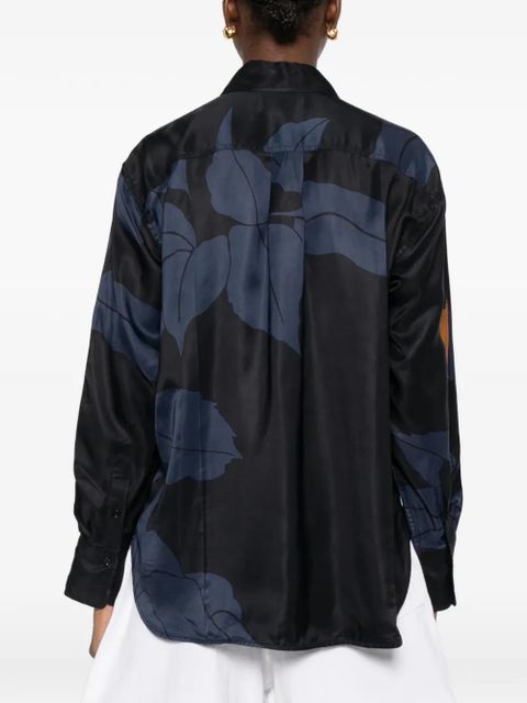 Victoria Beckham floral-print pocket shirt - Blue