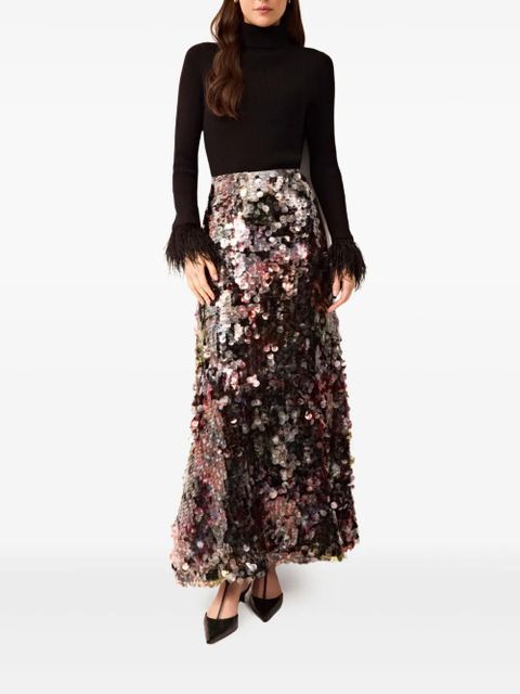 Marie Oliver Odessa sequin maxi skirt - Black