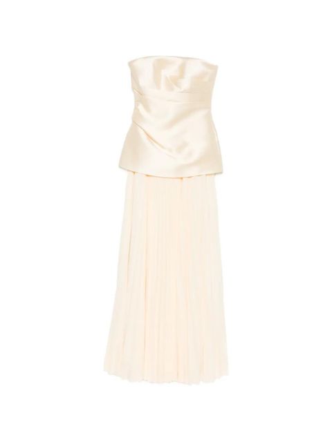 Solace London Claudette strapless pleated-skirt dress - Neutrals - zdjęcie produktu nr 1
