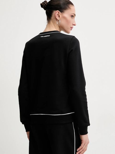 Karl Lagerfeld bluza damska kolor czarny z nadrukiem A2W20066