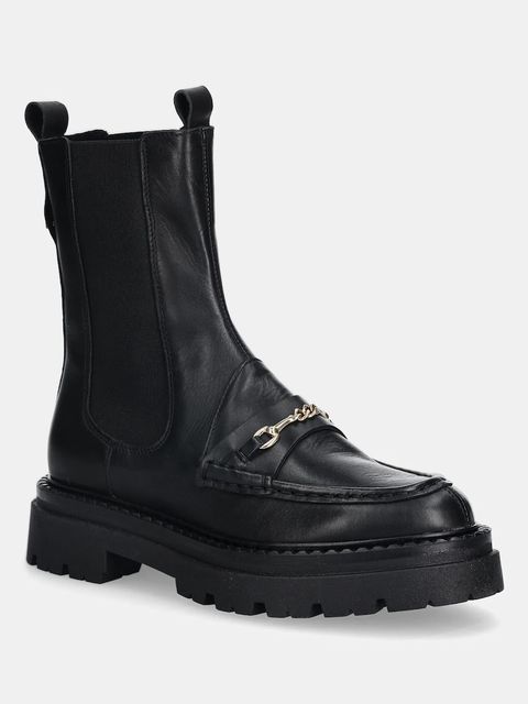 Steve Madden sztyblety skórzane Kasey damskie kolor czarny na płaskim obcasie 11004947 - zdjęcie produktu nr 1