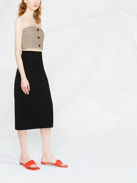 Victoria Beckham knitted midi pencil skirt - Black