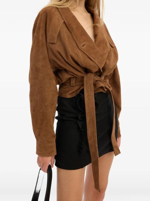 ROTATE BIRGER CHRISTENSEN crepe flower mini skirt - Black