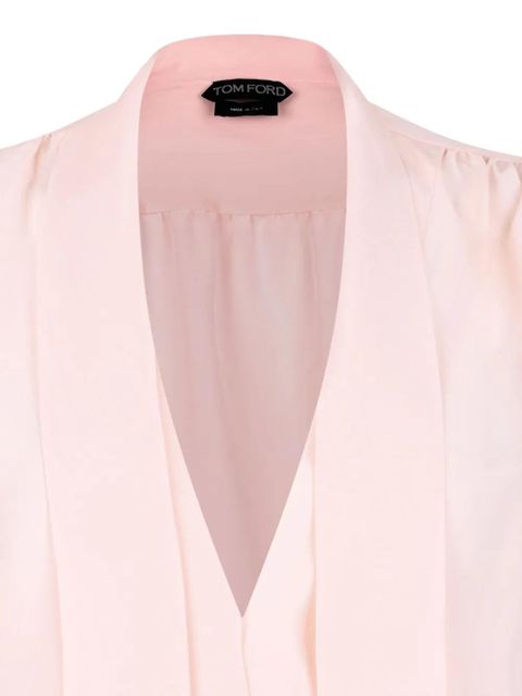 TOM FORD neck-tie silk blouse - Pink
