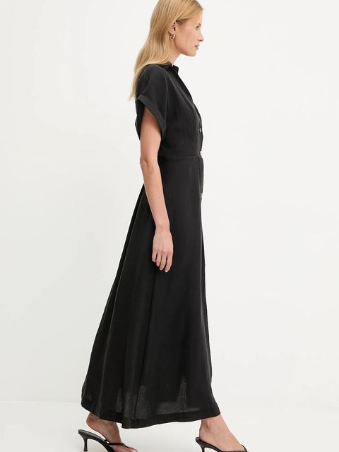 Answear.LAB sukienka kolor czarny maxi rozkloszowana