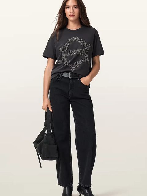 AllSaints t-shirt DRIP damski kolor czarny W061JD