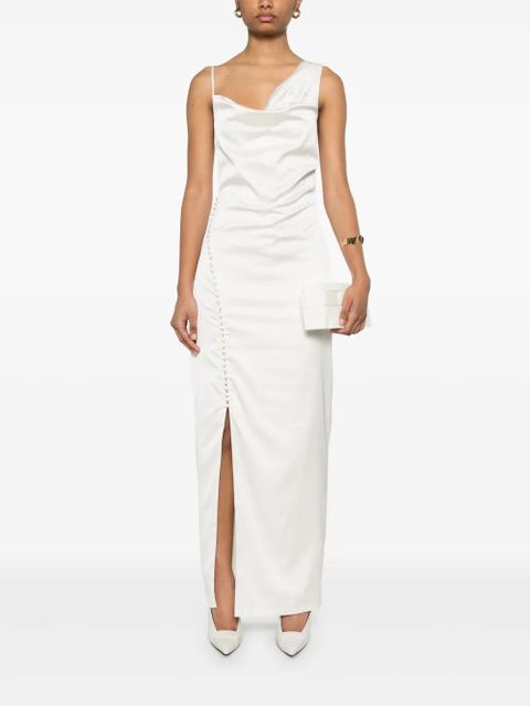 ROTATE BIRGER CHRISTENSEN draped satin dress - Neutrals - zdjęcie produktu nr 2