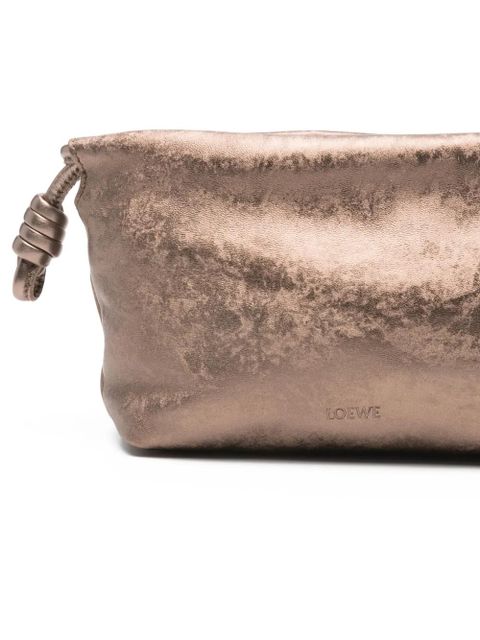 LOEWE Flamenco knot-detail clutch bag - Brown