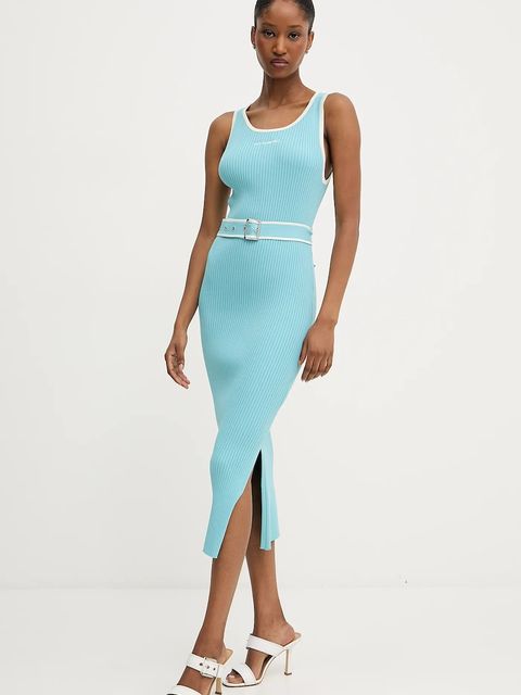 Karl Lagerfeld sukienka kolor niebieski midi dopasowana A3W13039