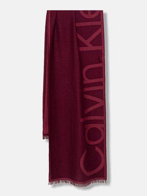 Calvin Klein szalik damski kolor bordowy z nadrukiem LV04F8066G - zdjęcie produktu nr 1