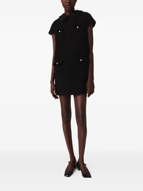 Maje beaded-collar four-pocket mini dress - Black - zdjęcie produktu nr 2