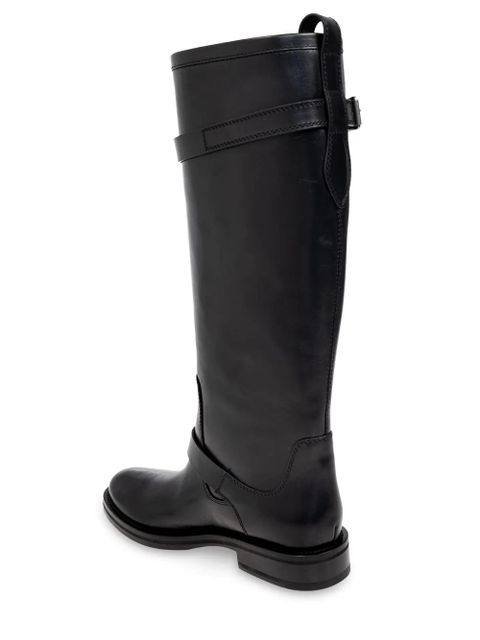 Saint Laurent almond-toe leather boots - Black