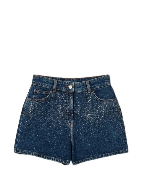 TWINSET rhinestone-detail denim shorts - Blue - zdjęcie produktu nr 1