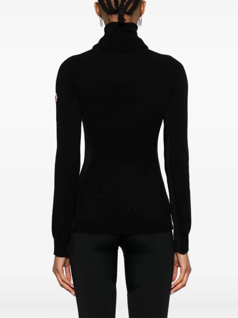 Moncler Grenoble logo-appliqué roll-neck jumper - Black