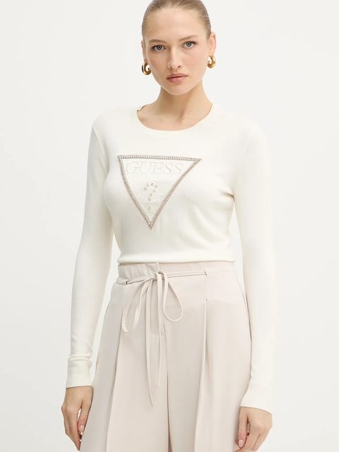 Guess sweter KIARA damski kolor beżowy lekki W5YR23 Z2NQ2 - zdjęcie produktu nr 1