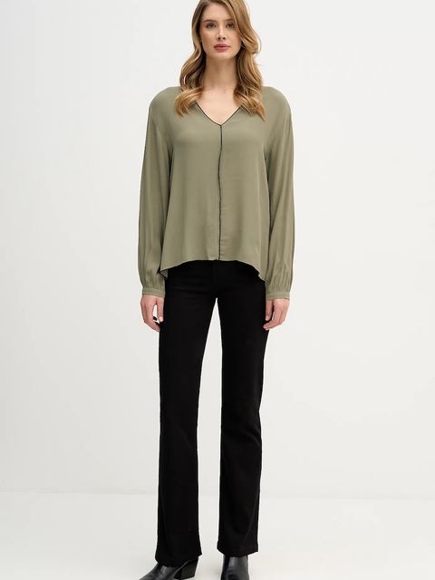 Sisley bluzka damska kolor zielony gładka 5IDTLQ09H - zdjęcie produktu nr 2