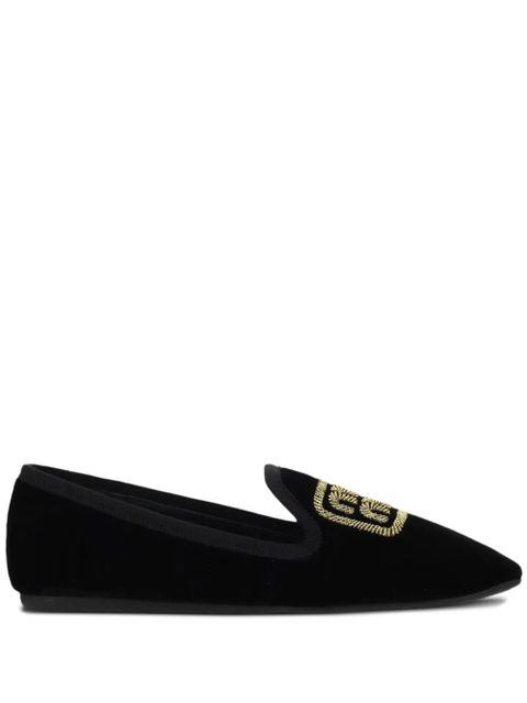 Miu Miu embroidered-logo slippers - Black - zdjęcie produktu nr 1