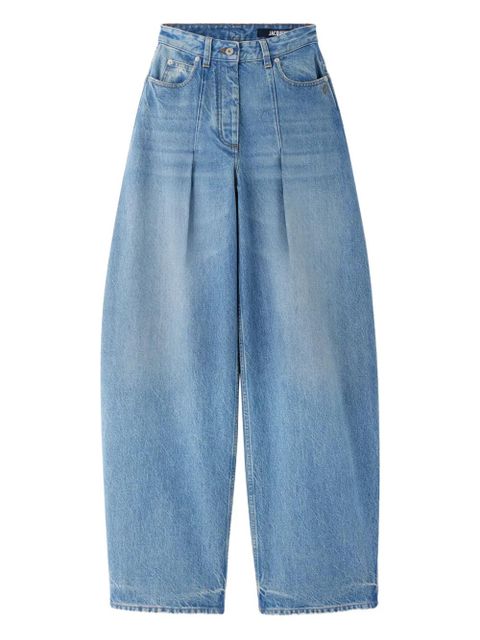Jacquemus Le De-Nîmes Ovalo pleated jeans - Blue - zdjęcie produktu nr 1