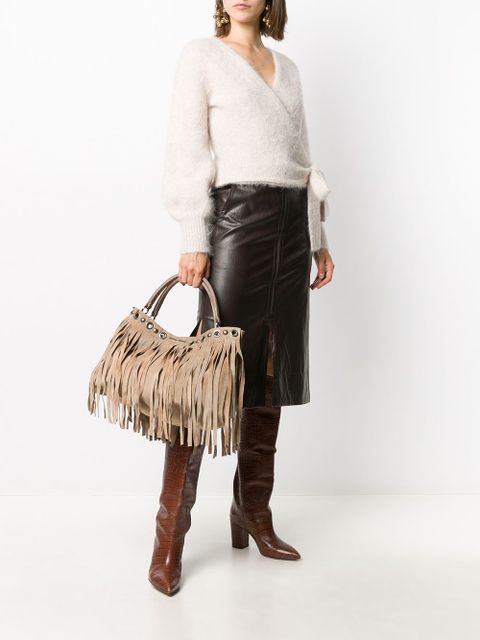 Miu Miu fringed tote bag - Brown