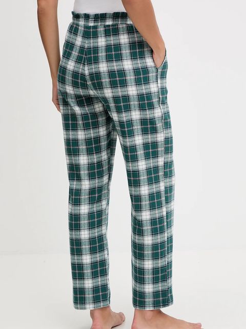 women'secret spodnie piżamowe bawełniane damska kolor zielony bawełniana 3702291