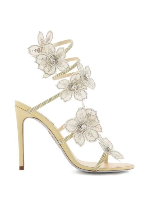 René Caovilla floral-embellished spiral sandals - Neutrals - zdjęcie produktu nr 1