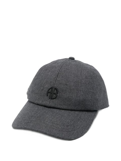 ANINE BING monogram-embroidered baseball cap - Grey - zdjęcie produktu nr 1