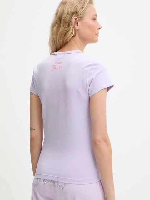 Juicy Couture t-shirt JUST JUICY HILTON T-SHIRT damski kolor fioletowy JCNCT225456 - zdjęcie produktu nr 2