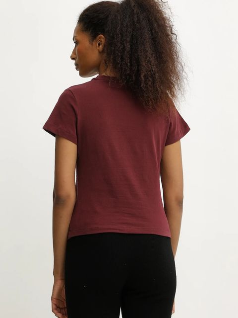 Guess t-shirt CELIA damski kolor bordowy V5BI02 KCBF1