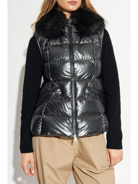 Moncler Anse shearling-collar down vest - Black