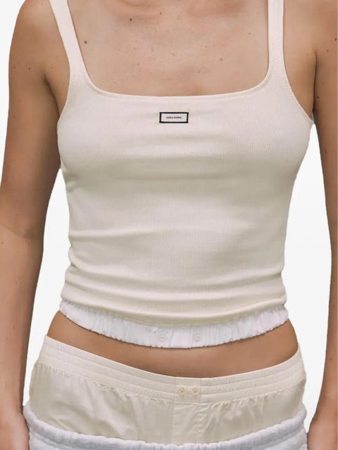 ENTIRE STUDIOS ribbed logo-patch tank top - Neutrals - zdjęcie produktu nr 2