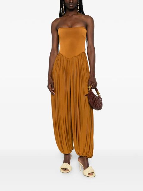 ZIMMERMANN Luna pleated-leg jumpsuit - Brown - zdjęcie produktu nr 2