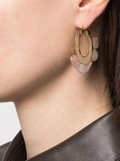 Jil Sander crystal-embellished hoop earrings - Pink - zdjęcie produktu nr 2