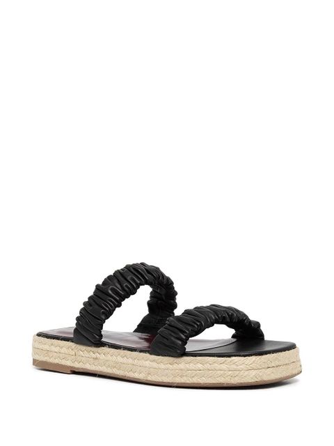 STAUD Maya open-toe leather slides - Black