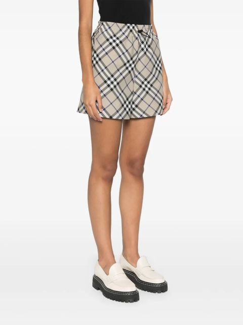 Burberry check deck shorts - Grey