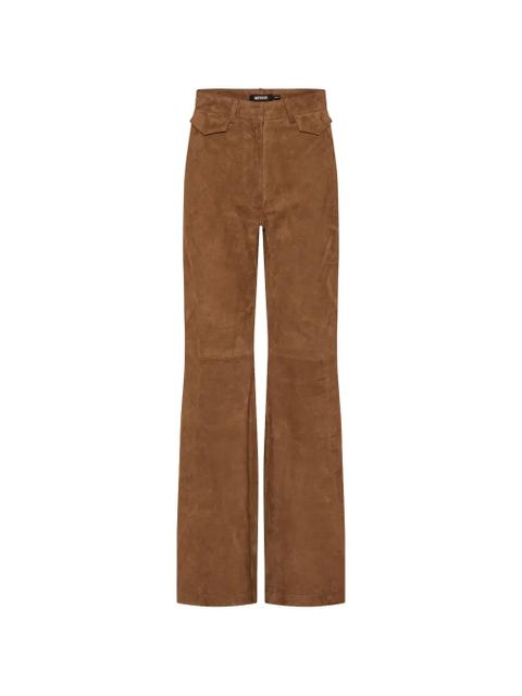 ROTATE BIRGER CHRISTENSEN high-waisted suede trousers - Brown - zdjęcie produktu nr 1