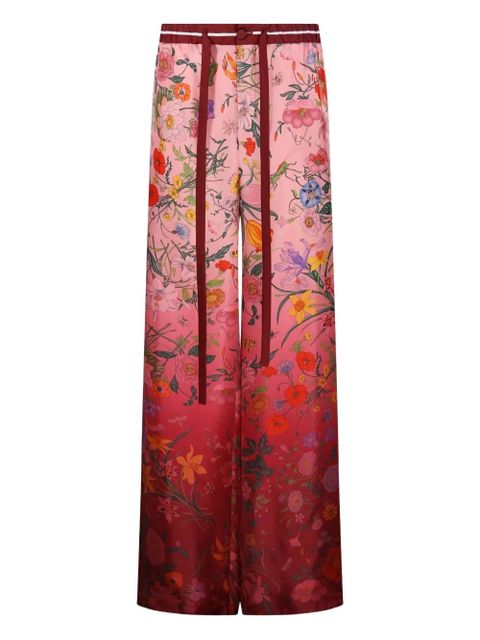 Gucci floral-print drawstring trousers - 5057 PINK/ROSSO ANCORA/MC - zdjęcie produktu nr 1