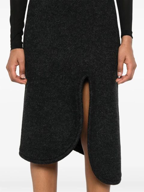 Victoria Beckham padded-trim midi skirt - Grey