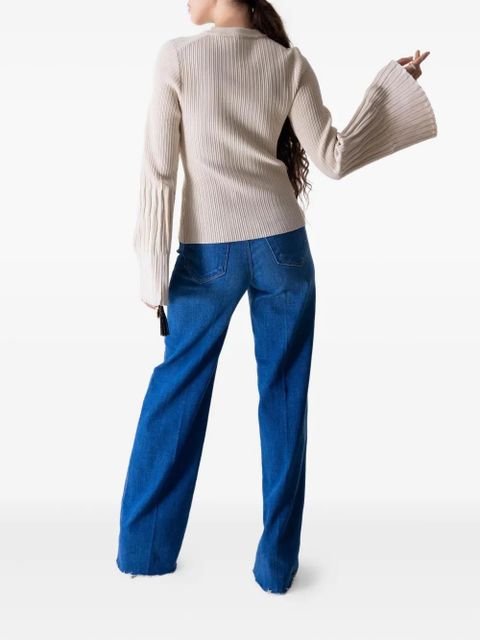 Simkhai Aris pleated bell-sleeve top - Neutrals