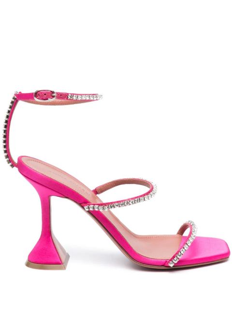 Amina Muaddi Gilda 95mm crystal-embellished sandals - Pink - zdjęcie produktu nr 1