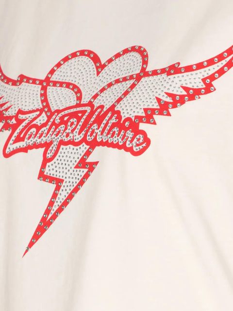 Zadig&Voltaire Cloe heart wings print T-shirt - Neutrals