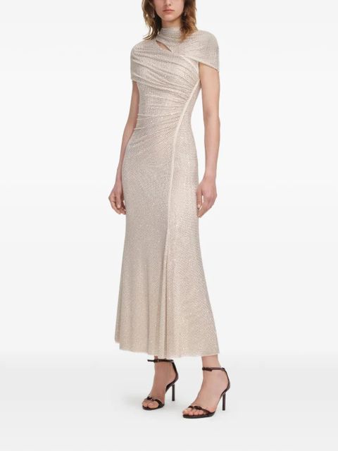 Self-Portrait embellished midi dress - Neutrals