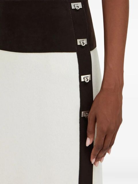 Ferragamo contrasting-panel buckled mini skirt - White