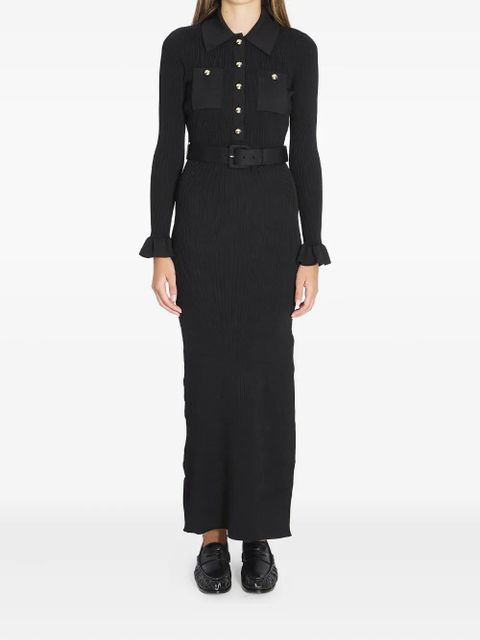 Self-Portrait ribbed maxi dress - Black - zdjęcie produktu nr 1