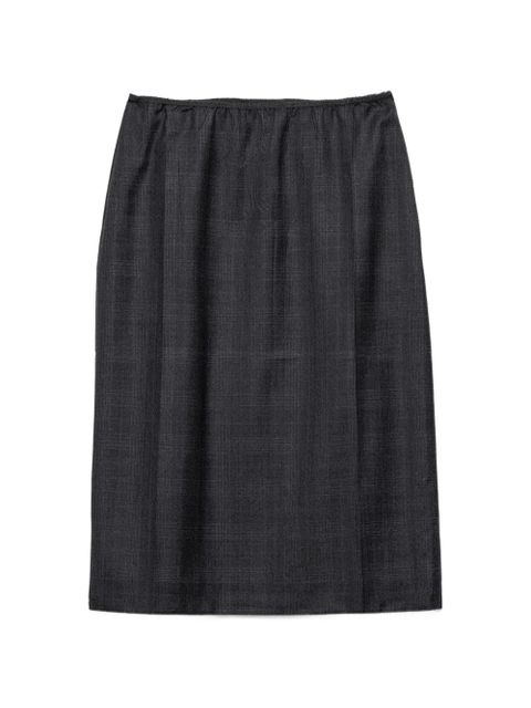 Prada checked wool midi-skirt - Grey - zdjęcie produktu nr 1
