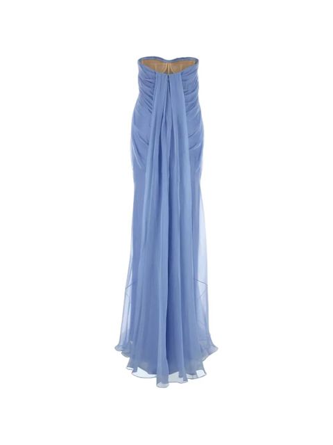 Alexander McQueen draped bustier maxi dress - Blue - zdjęcie produktu nr 2