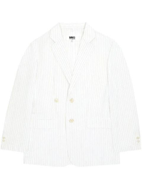 MM6 Maison Margiela pinstriped single-breasted blazer - White - zdjęcie produktu nr 1