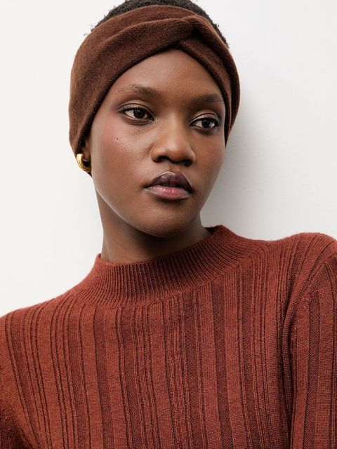 Answear.LAB opaska wełniana kolor brązowy